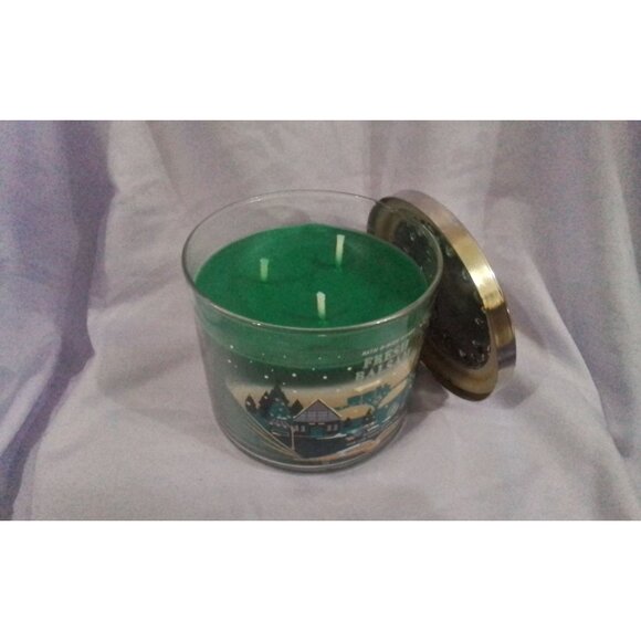 Bath & Body Works Fresh Balsam 3-Wick Scented Candle 14.5 Oz with Essential Oils - Picture 2 of 3